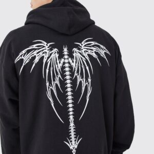 OVERSIZED OFCL GOTHIC GRAPHIC HOODIE.